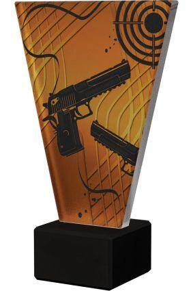 Glass award – shooting, handgun