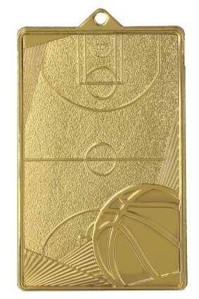 Medal gold 70mm x 45mm - basketball
