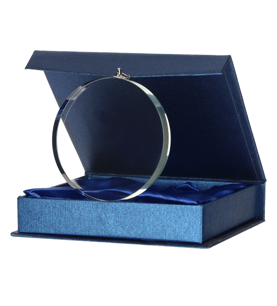 Medal glass 70 mm in a presentation box