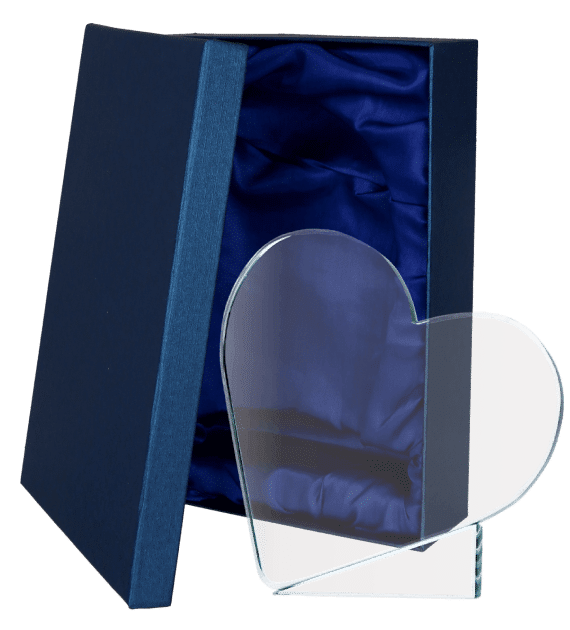 Glass trophy with presentation box