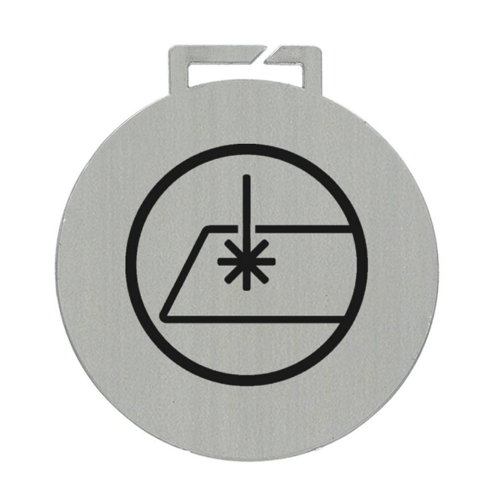 Silver medal with engraving on laminate