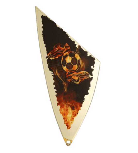 Metal shield with UV print - football