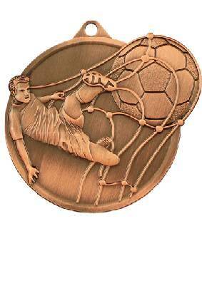 Medal brązowy 60mm x 50mm - piłka nożna