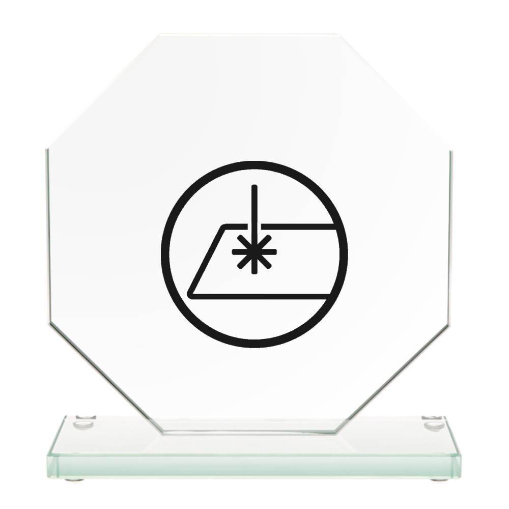 Glass award with engraving