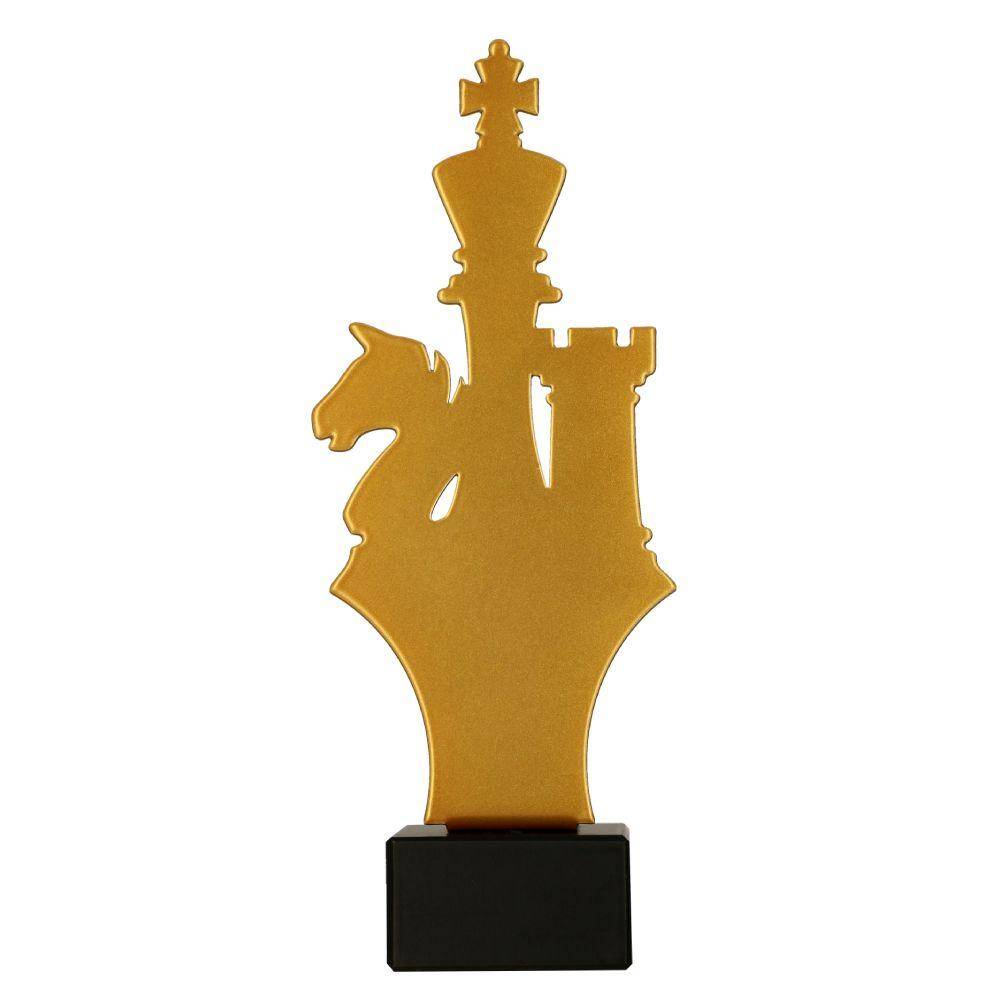 Statuetka metalowa złota Metline - szachy