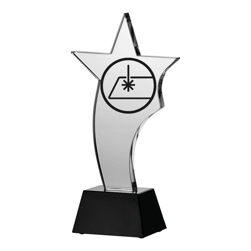 Statuetka szklana grawerowana z etui