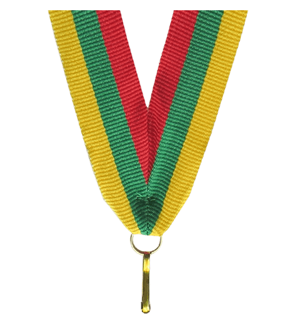 Wstążka 22 mm - czerwono-zielono-żółta