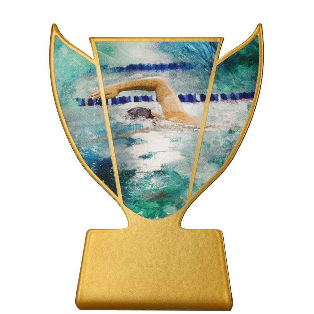 Metal trophy - swimming - Slim Line