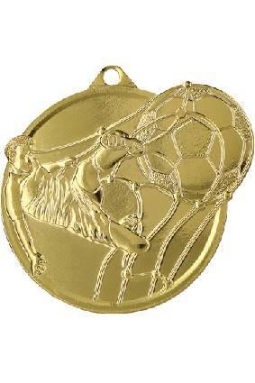 Medal gold 60mm x 50mm - football