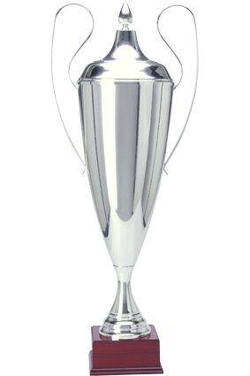 Silver metal cup ALIA with lid