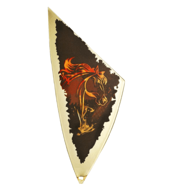 Metal shield with UV print - equestrian