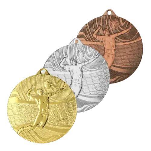 Medal silver 50 mm - volleyball