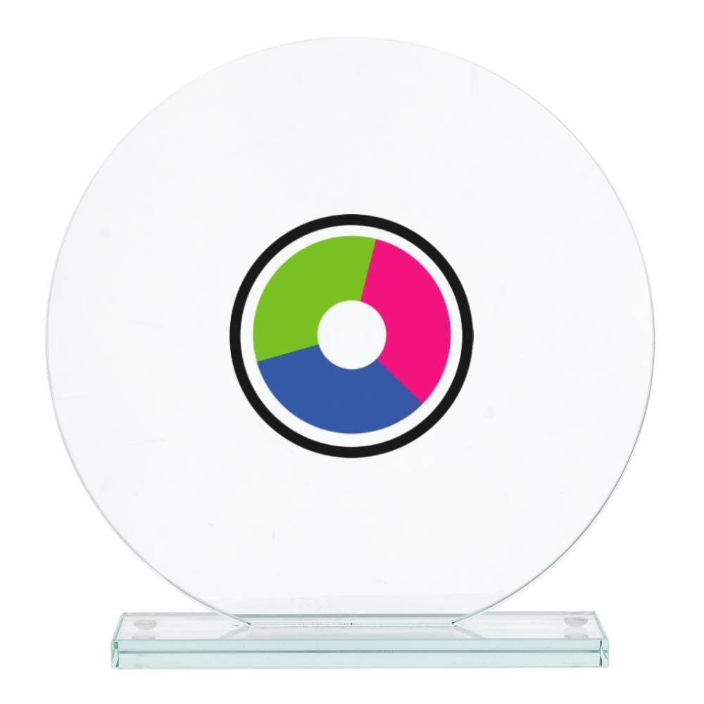 Glass award with UV printing + presentation box