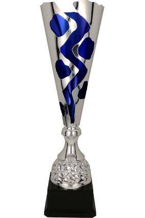 Metal cup silver-blue