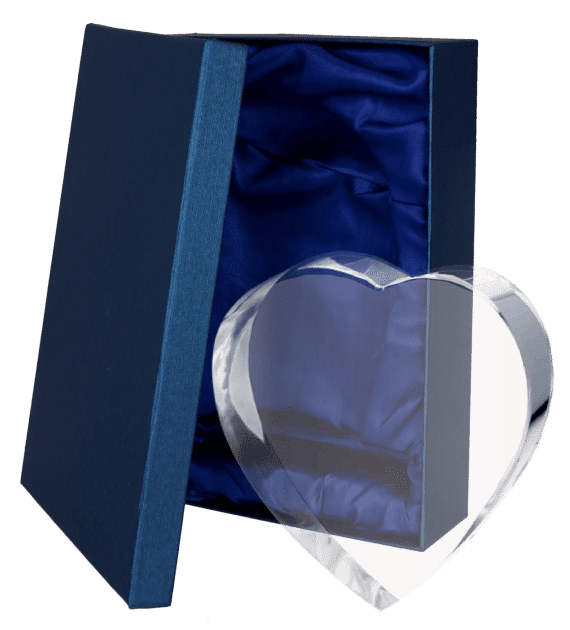 Glass trophy with presentation box