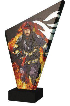 Glass trophy - Firefighting