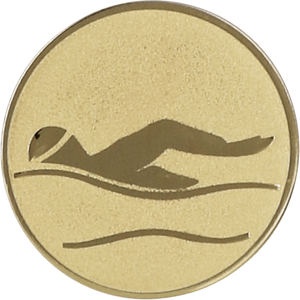 Aluminum emblem - swimming