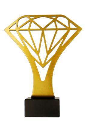 Trofeum metalowe z marmurową podstawą - Diament