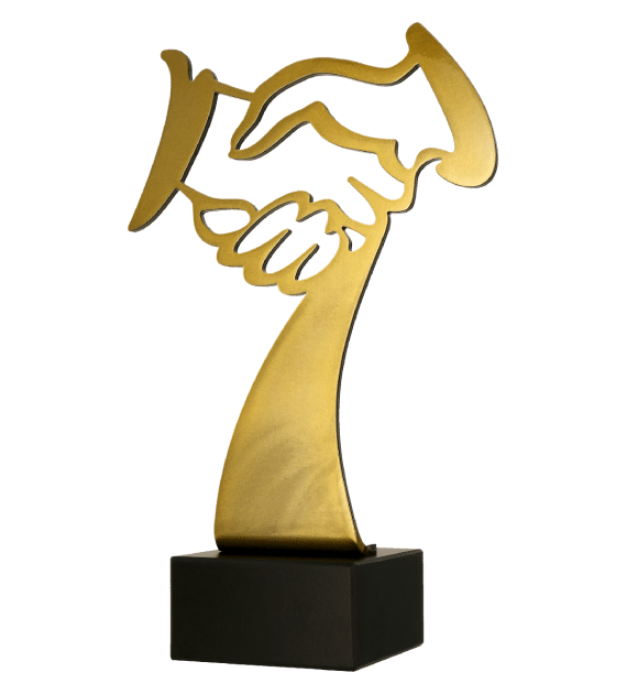 Metal trophy – Handshake - Metline Big