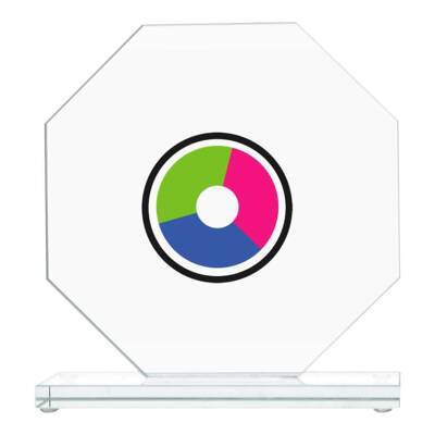 Glass award with UV printing