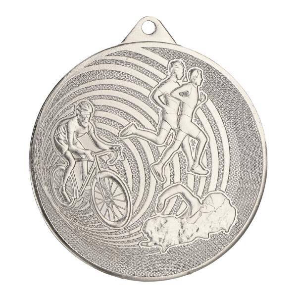 Medal srebrny 70 mm - Triathlon