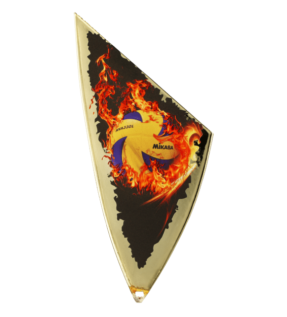 Metal shield with UV print - volleyball