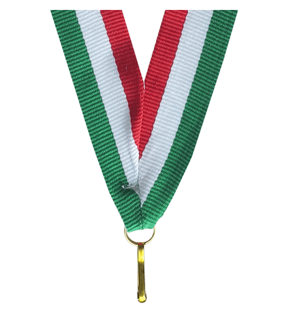 Wstążka 22 mm - czerwono-biało-zielona