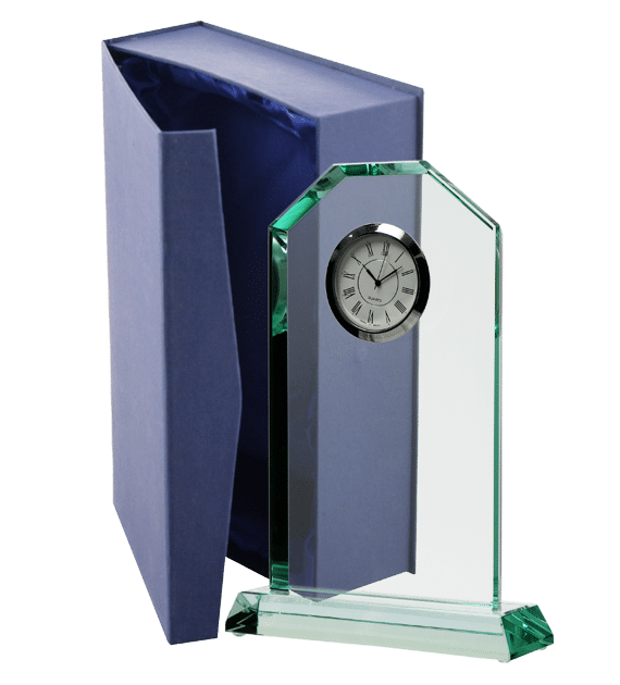Glass trophy with presentation box