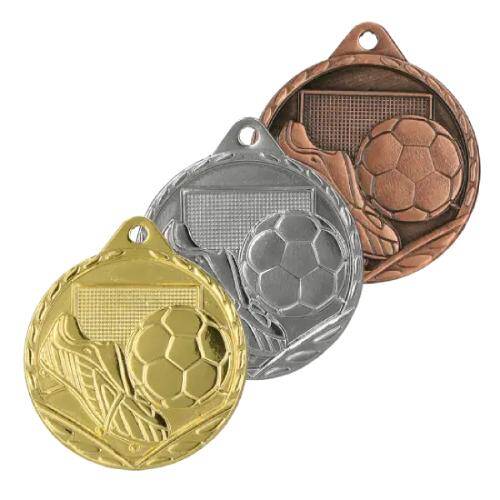 Medal gold 32 mm - football