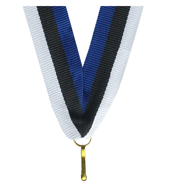Ribbon 11 mm - blue-black-white