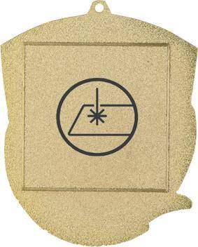 Gold medal with engraving on laminate