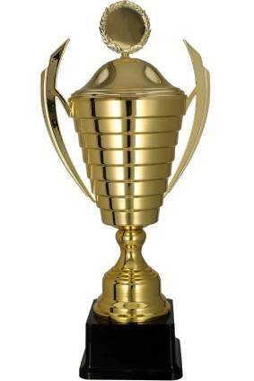 Gold metal cup with lid