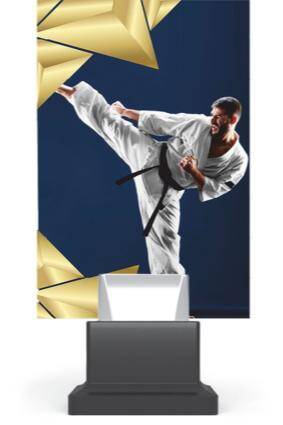 Trofeum szklane na podwyższeniu - KARATE