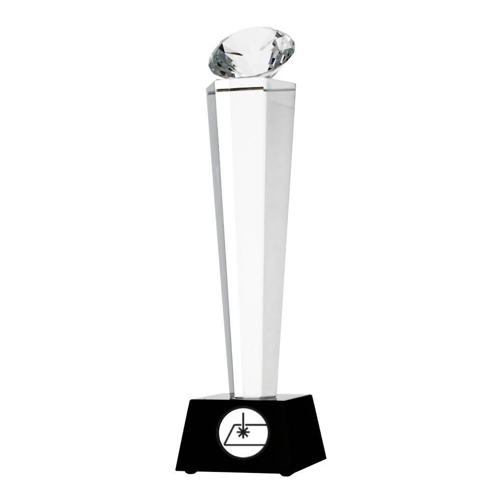 Statuetka szklana grawerowana z etui