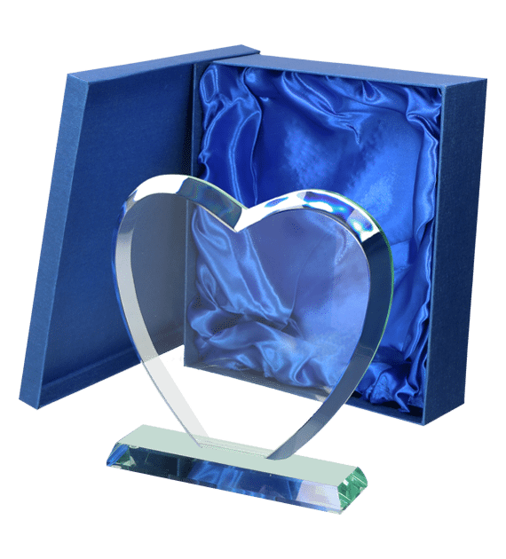 Glass trophy with presentation box