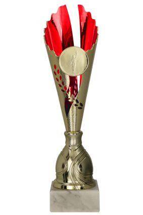 Gold – red plastic cup
