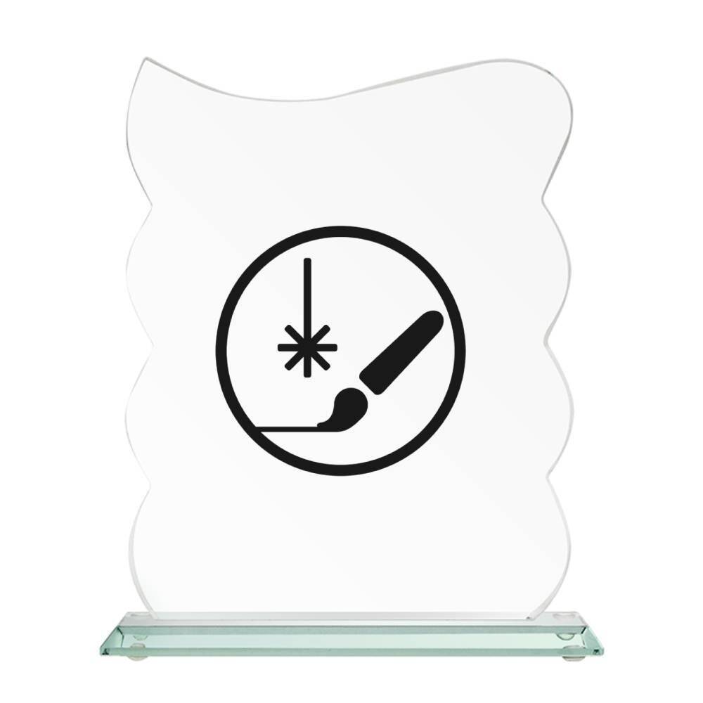 Statuetka szklana grawerowana z etui + wypełnienie farbą