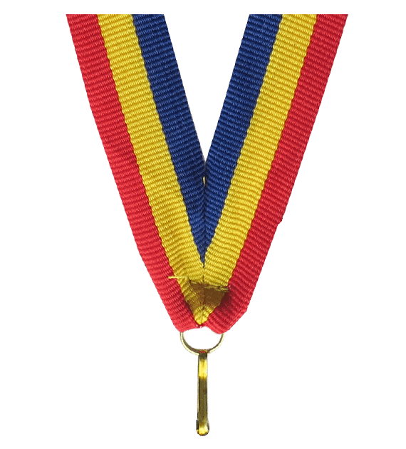 Wstążka 22 mm - niebiesko-żółto-czewona