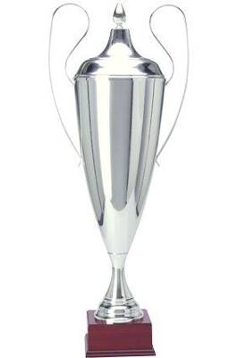 Silver metal cup ALIA with lid
