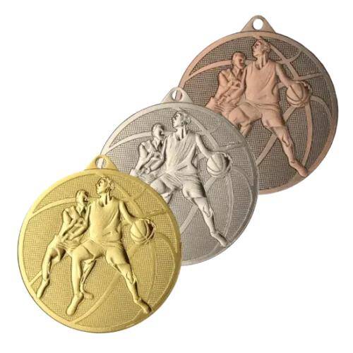 Medal złoty 50 mm - koszykówka