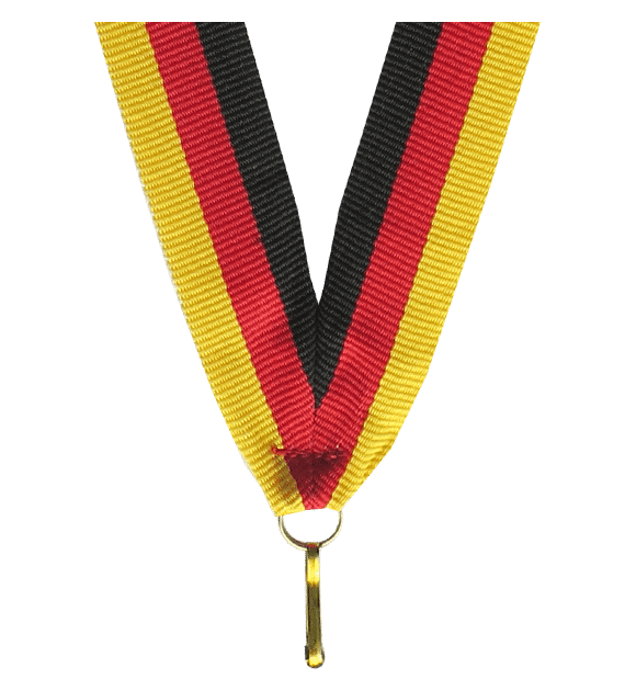 Wstążka 22 mm - czarno-czerwono-żółta