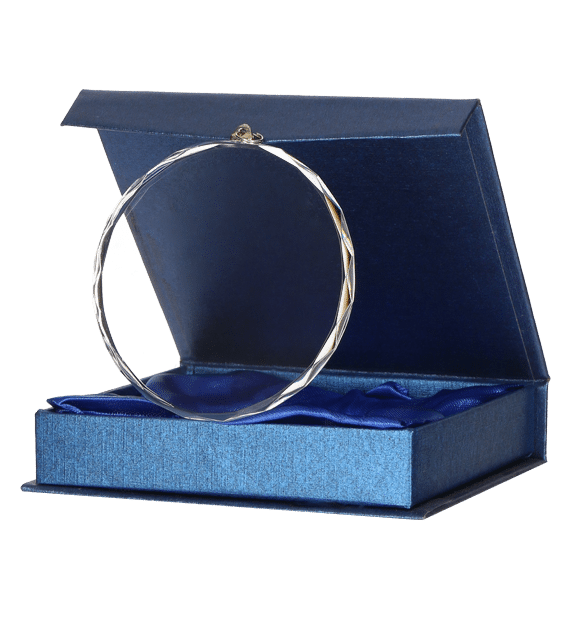 Medall glass 80 mm in a presentation box