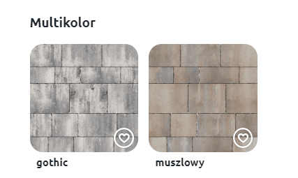 Kostka brukowa Mosaic BRUK, kolorystyka