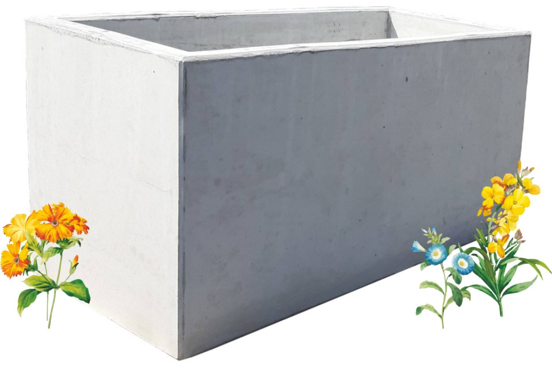 Donica betonowa ogrodowa prostokątna 100x50x50 szara - promocja - sklep LUBAR