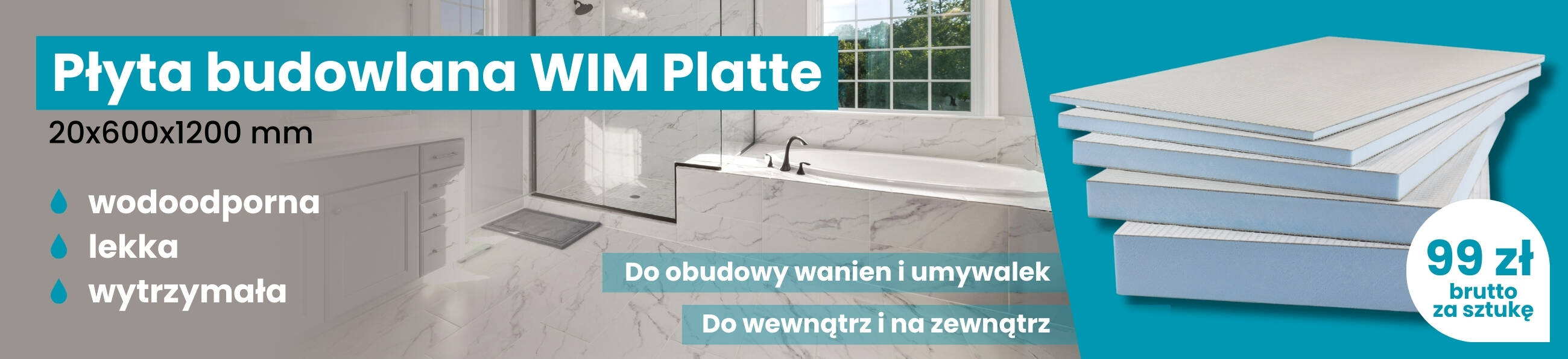 WIM Platte płyta budowlana - obudowa wanny i umywalki - e-sklep Lubar