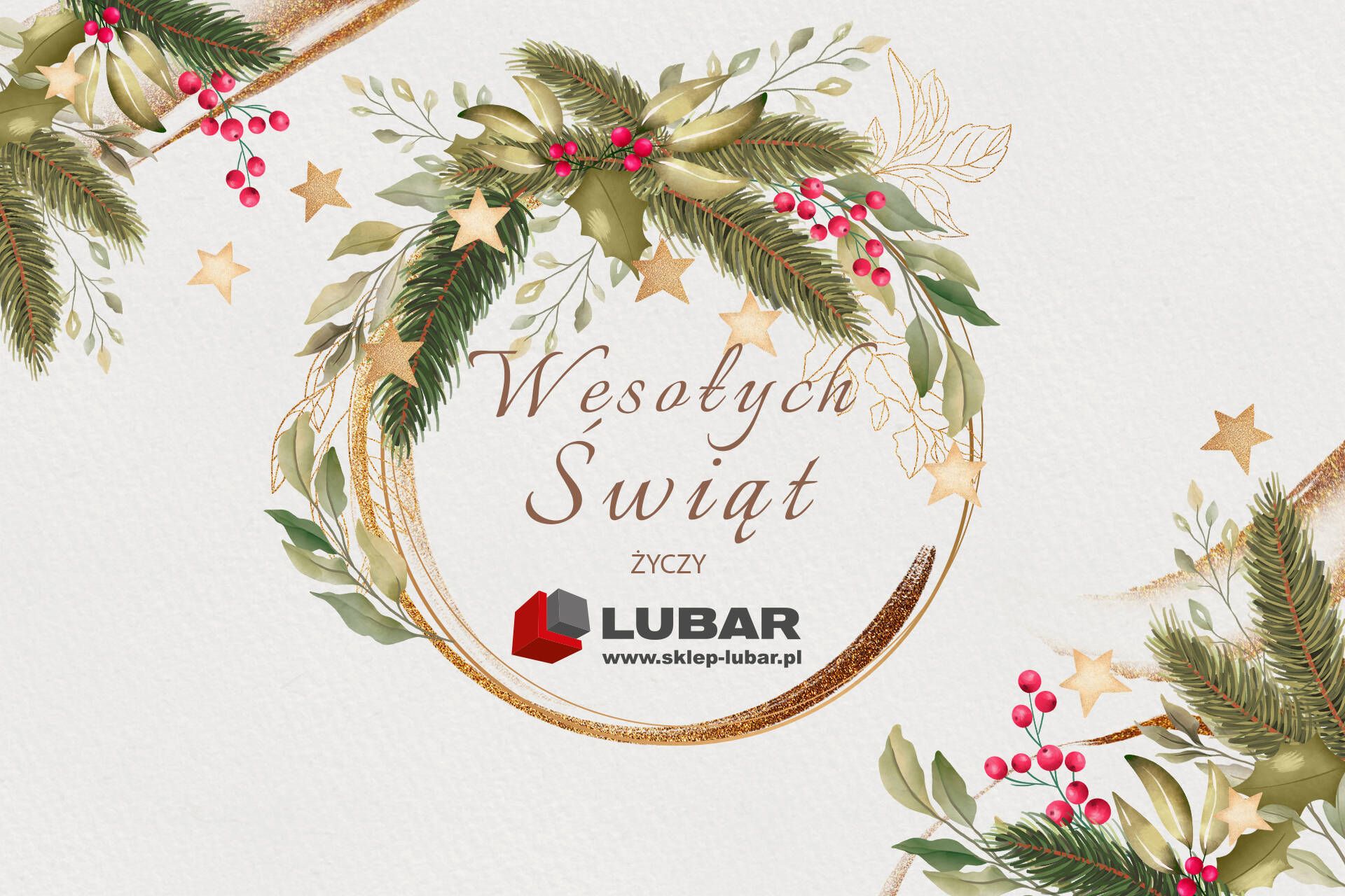 Życzenia na Święta Bożego Narodzenia od sklepu internetowego LUBAR z materiałami budowalnymi i wykończeniowymi
